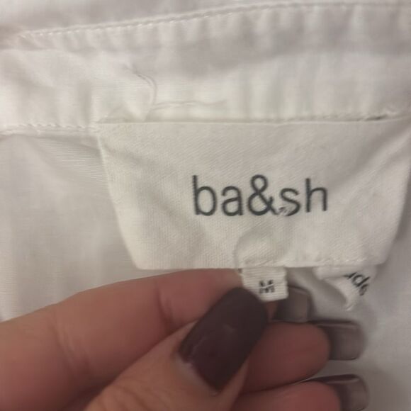 Ba&Sh white cotton front tie blouse, M - Picture 8 of 8